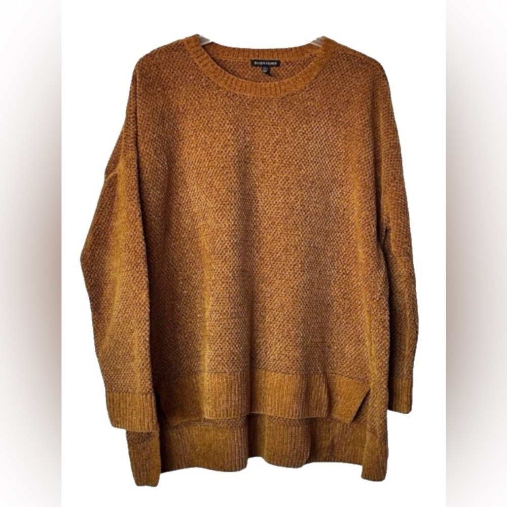 Eileen Fisher Golden Mustard Lurex Crewneck Sweater